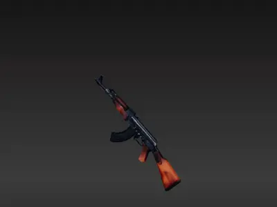 AK-47 rifle  Low-poly 3D model