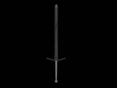 Claymore brush steel Free low-poly 3D model