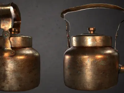 Indian Bronze kettle  Low-poly 3D model