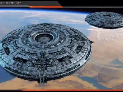 UFO MotherShip Low-poly 3D model