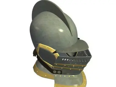 Helmet Armor European Knight Low-poly 3D model