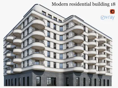 Residential and commercial buildings set - 3 3D Model Collection