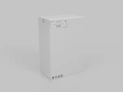 White Cardboard Box R-469 - Rigged and Customizable Low-poly 3D model