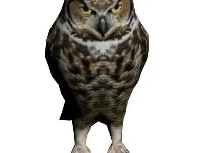 Owl model great horned 3D model