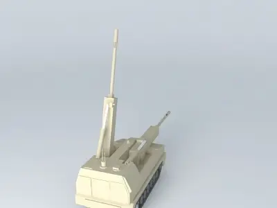 artillery gun system model 3D model