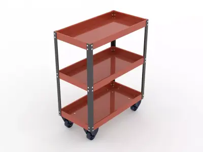 INDUSTRIAL PARTS TROLLEY Low-poly 3D model