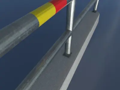 Bison strong 450kg road barrier equipment Low-poly 3D model