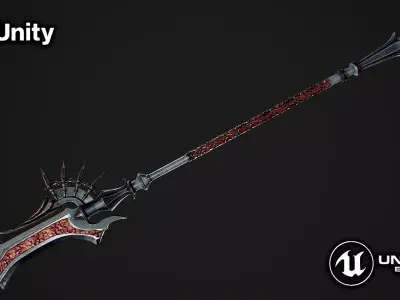 Fantasy staff Low-poly 3D model buy