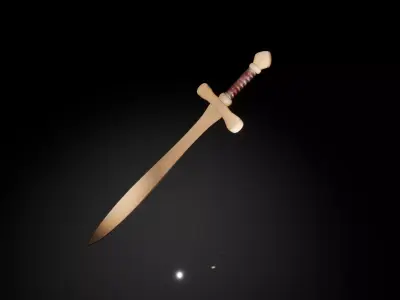 Wooden Sword Low-poly 3D model buy