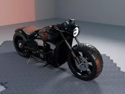Custom 3D Motorcycle - Scout Bobber Inspired Low-poly 3D model