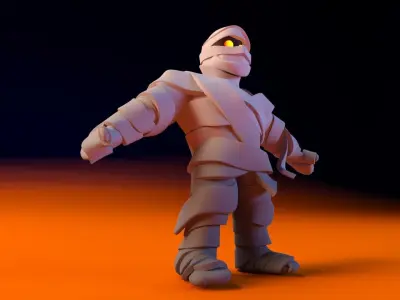 Cartoon Fitness Mummy Not Rigged 3D model