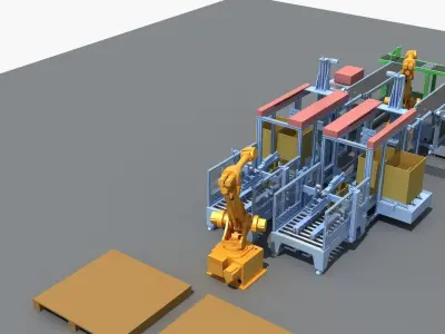 Industrial Equipment 25 - Automatic Packaging Line 3D model