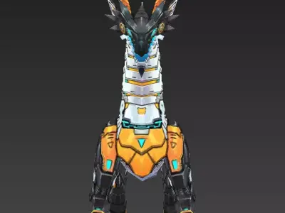 Mechanical Dragon Low-poly 3D model