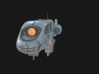Rusty Vintage Submarine Steampunk Underwater Vehicle Low-poly 3D model