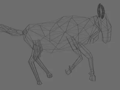 This is low poly 3d model of wild beest 3D model
