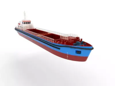 Bulk cargo vessel Low-poly 3D model