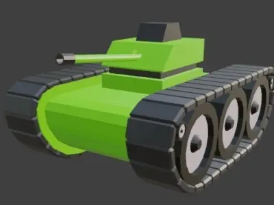 Low Poly Tank Low-poly 3D model