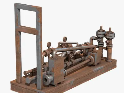 Rusty Metal Industrial Equipment 3D model