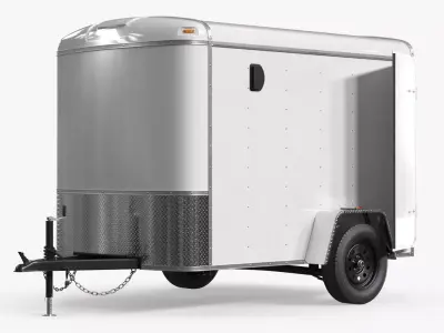 Compact Cargo Trailer with Packed Cartons 3D model