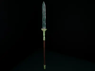 Fantasy Spear Low-poly 3D model purchase
