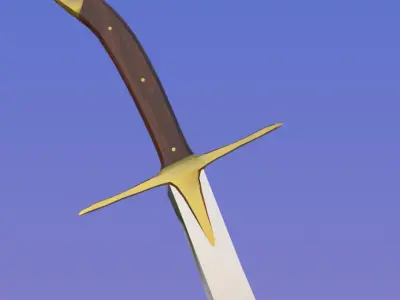Arabian Scimitar Sword Low-poly 3D model