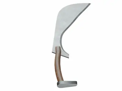 Curved sword 8 Low-poly 3D model