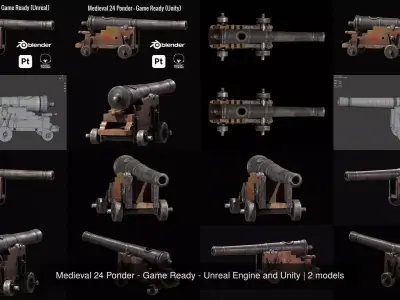 Medieval 24 Ponder - Game Ready - Unreal Engine and Unity 3D Model Pack purchase