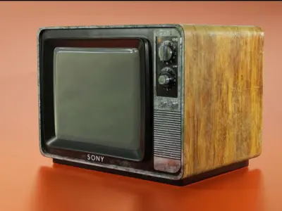 vintage tv Low-poly 3D model