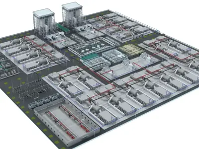 Energy Storage Electrical Power Substation 3D model