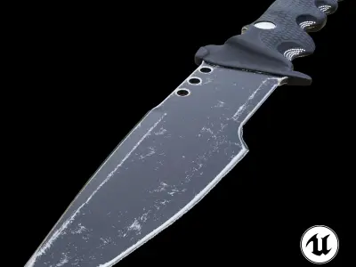 Hunting Knife Low-poly 3D model 5