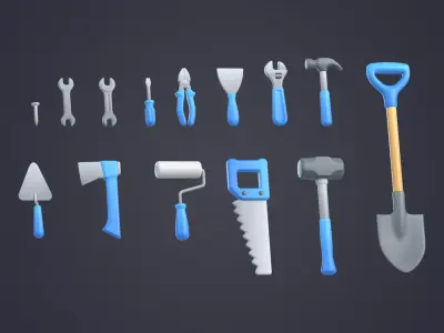 Tools Pack Low-poly 3D model purchase
