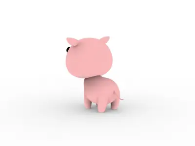 Cartoon Pig v001 character  3D model