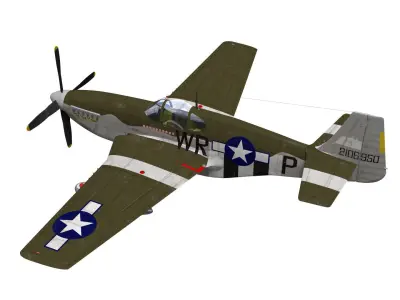 North American P-51B Mustang 3D model buy