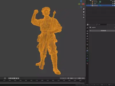 Military sculpture warrior  military battle war hero  soldier 3D print model 22