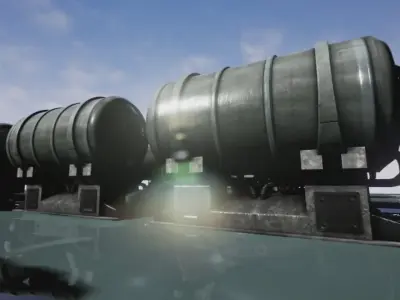 Metal Water Tank Low-poly 3D model