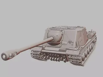 ISU 122S Soviet Heavy Tank Destroyer 3D Print Model 3D print model