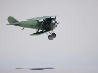 Military Biplane  Low-poly 3D model