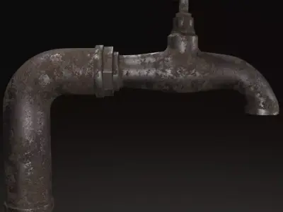 Old water tap pbr  Free 3D model