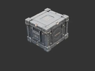 Sci Fi Crate with Reinforced Corners Low-poly 3D model