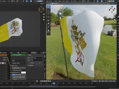 Animated Vatican Flags 3D model