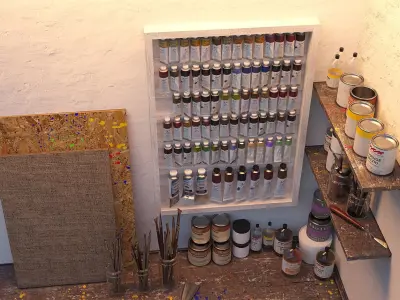 Inventory for the art workshop 3D model