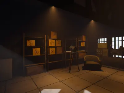 Modular Industrial Building for Unity Low-poly 3D model