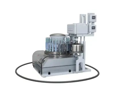 Automated Insulin Pen Testing Station with Vertical Rotary Table Low-poly 3D model