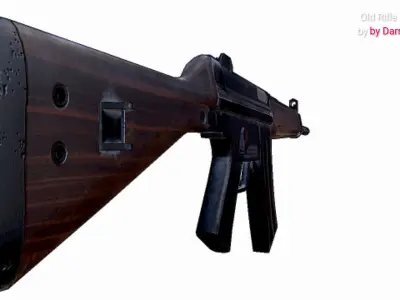 Old Rifle HK33A2 Low-poly 3D model