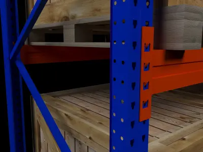 Metal Rack Low-poly 3D model