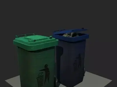 Waste Container Low-poly 3D model