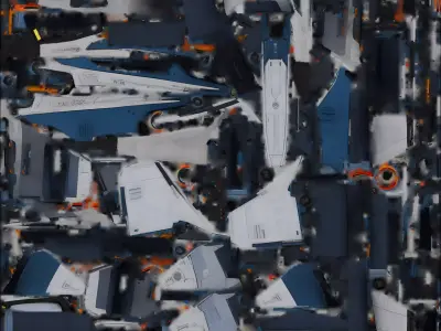 Futuristic Stealth Fighter 3D Model SciFi Jet Low-poly 3D model