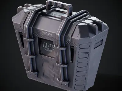 Sci-fi Crate PBR Low-poly 3D model