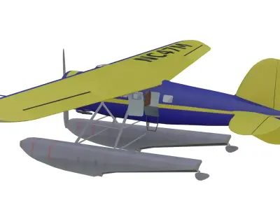 Floatplane Lockheed Vega Low-poly 3D model