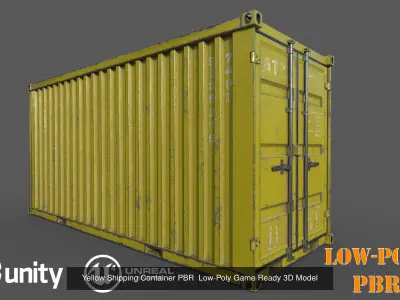 9  Colourfull Container Pack PBR Low-Poly Game Ready 3D Model